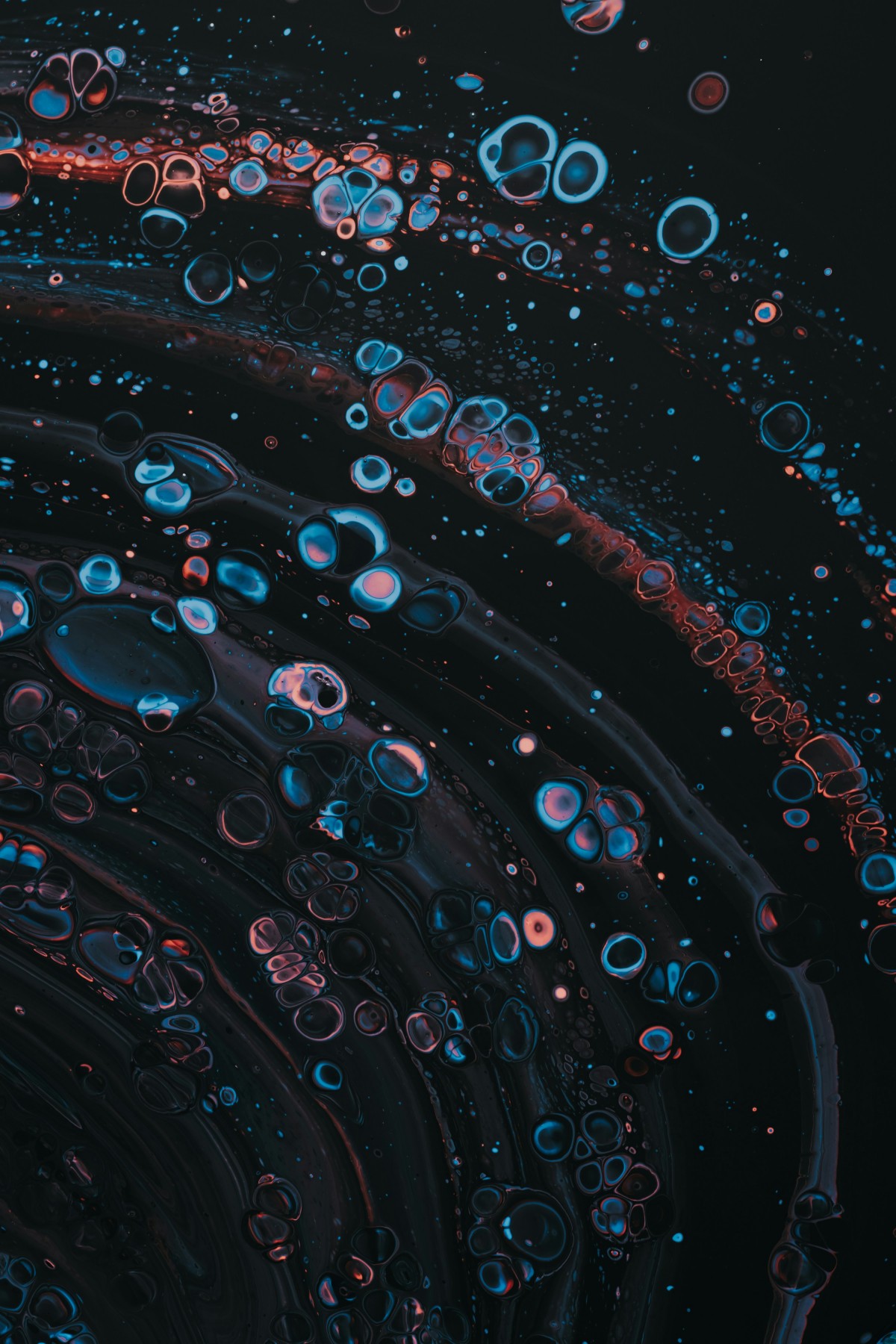 4K 高清壁纸橙黑流体艺术抽象纹理创意壁纸-觅屏壁纸