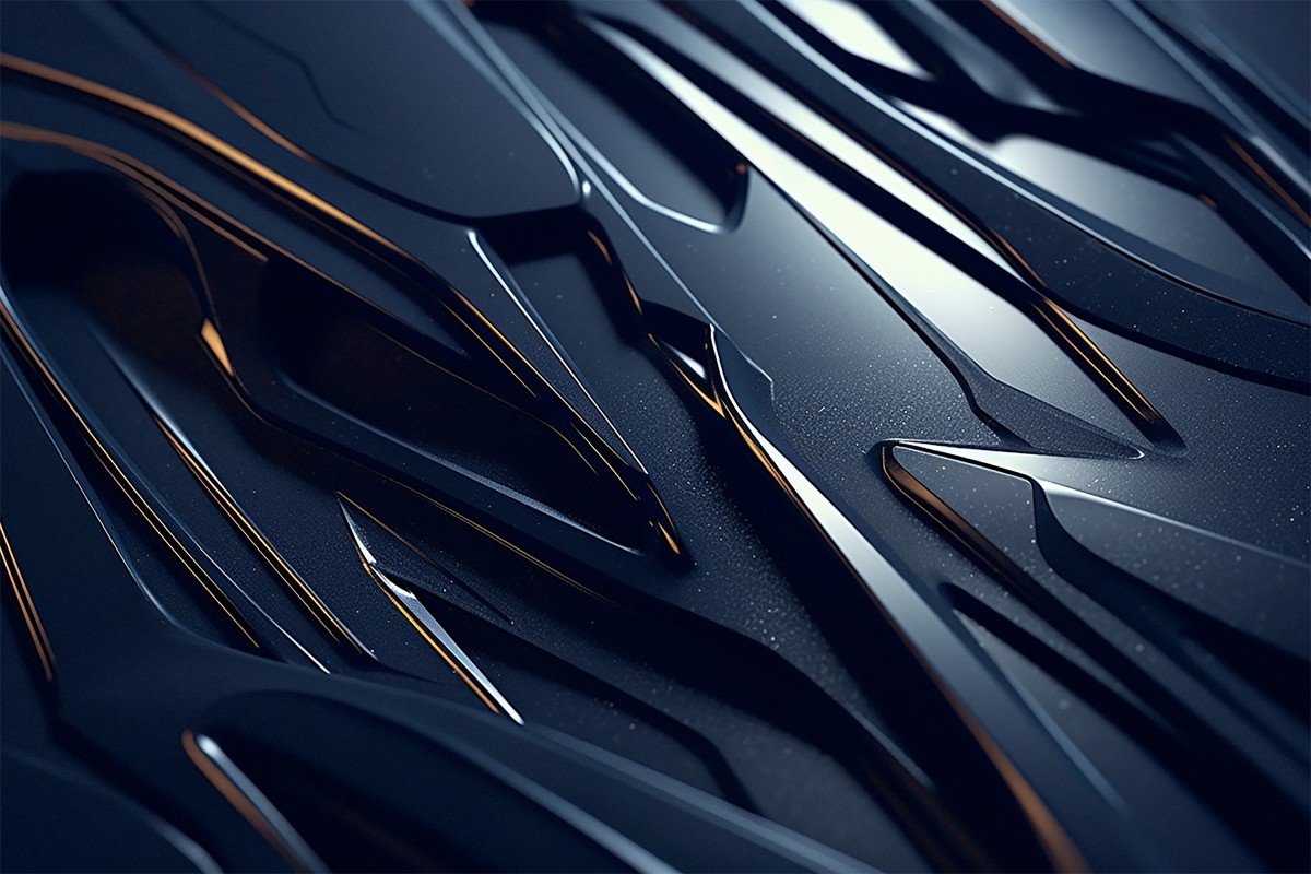 4K 超清黑金科技风壁纸｜金属几何与未来质感高清手机桌面壁纸-觅屏壁纸