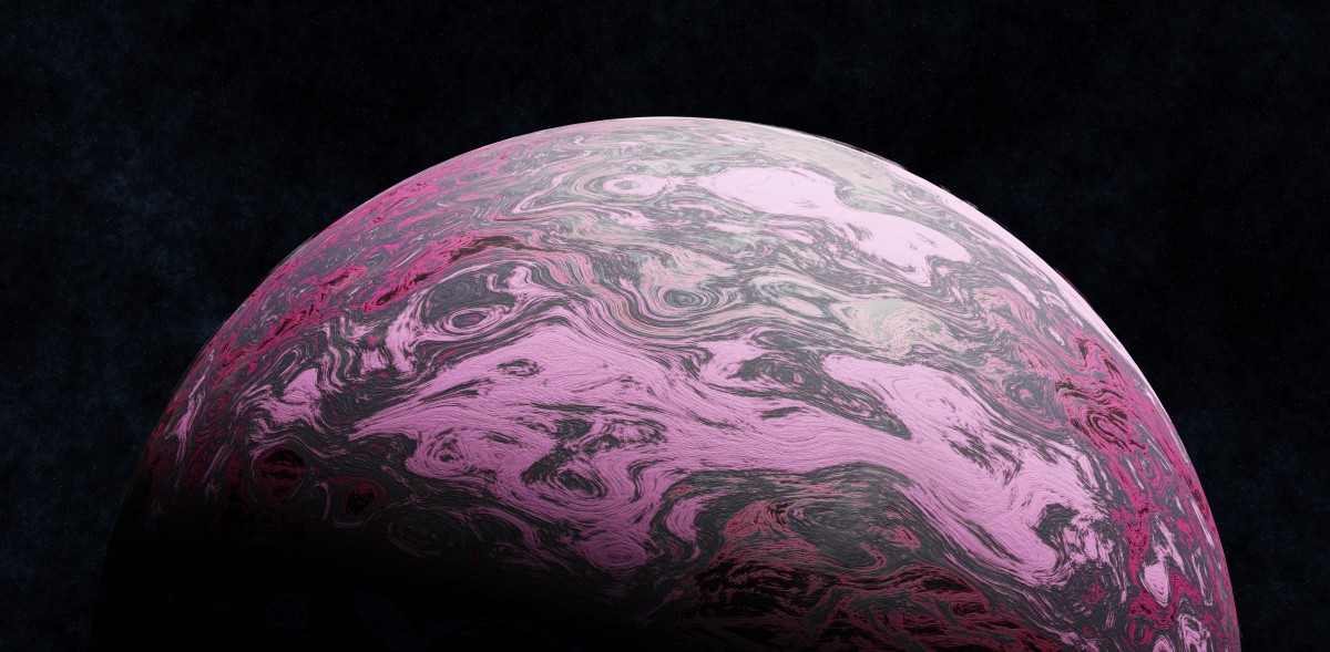 4K超宽屏壁纸|粉紫星云在深空翻涌：这颗气态巨行星，是宇宙写给浪漫的情书-觅屏壁纸